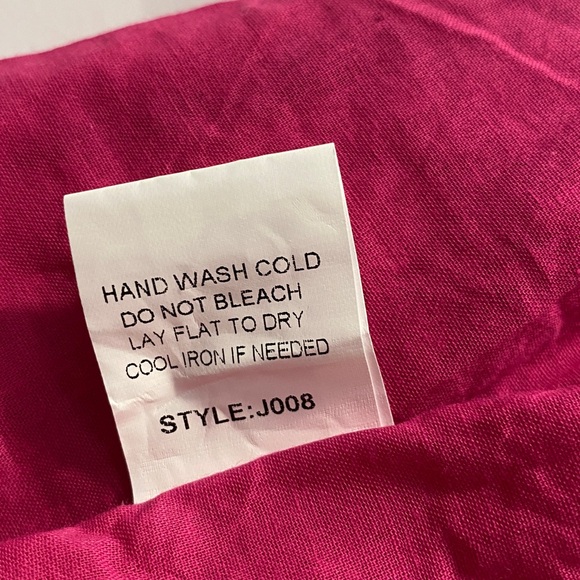 Women’s Fuchsia Cotton Eyelet Pocketed Lined Dress - Picture 9 of 12